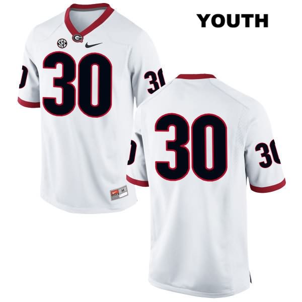 Georgia Bulldogs Youth Tae Crowder #30 NCAA No Name Authentic White Nike Stitched College Football Jersey JFM7556NP